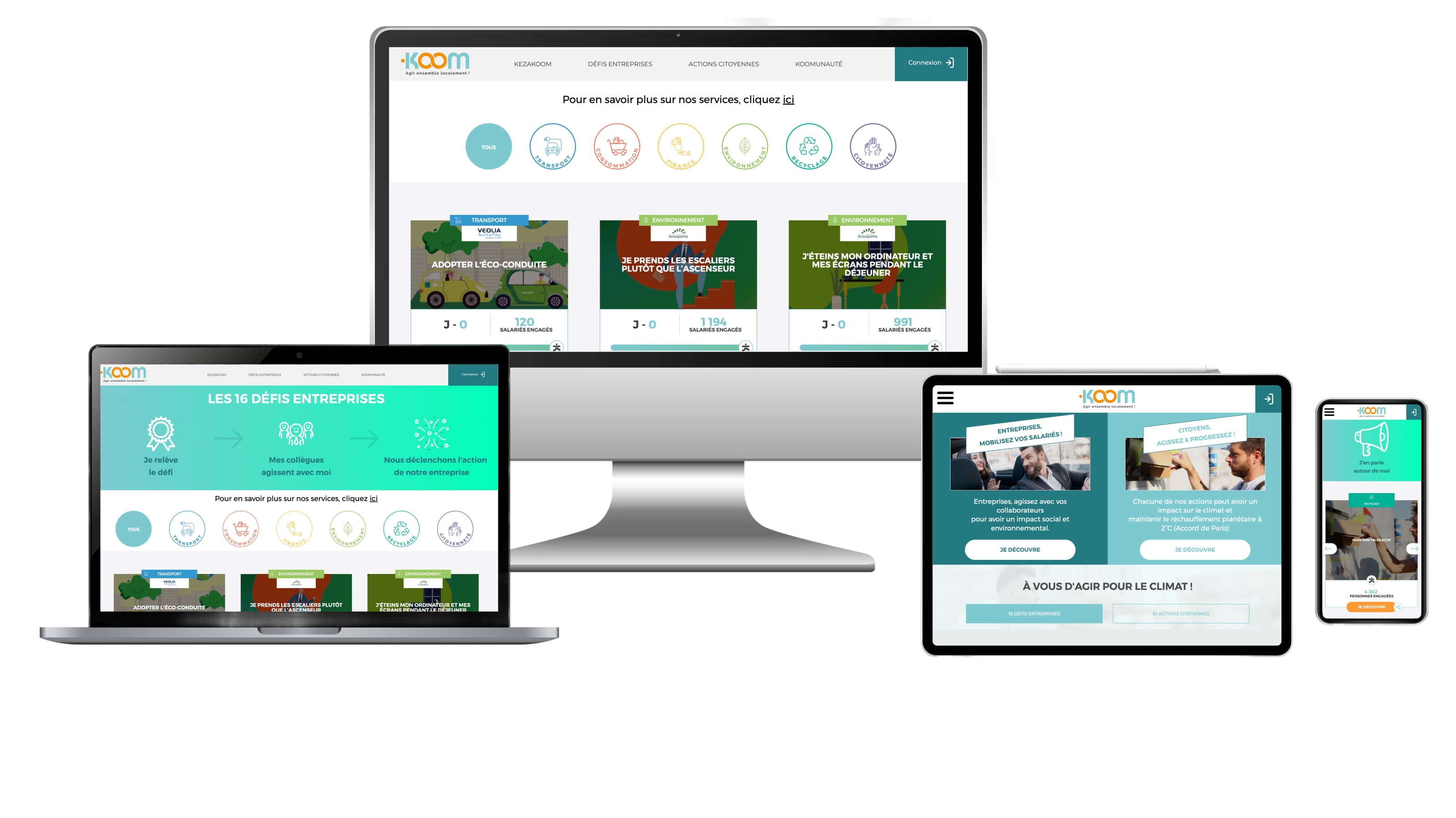 Koom - Plateforme d'actions pour réduire l'impact sur le climat